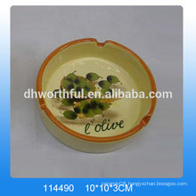 Wholesale ceramic decorative ashtrays with olive painting